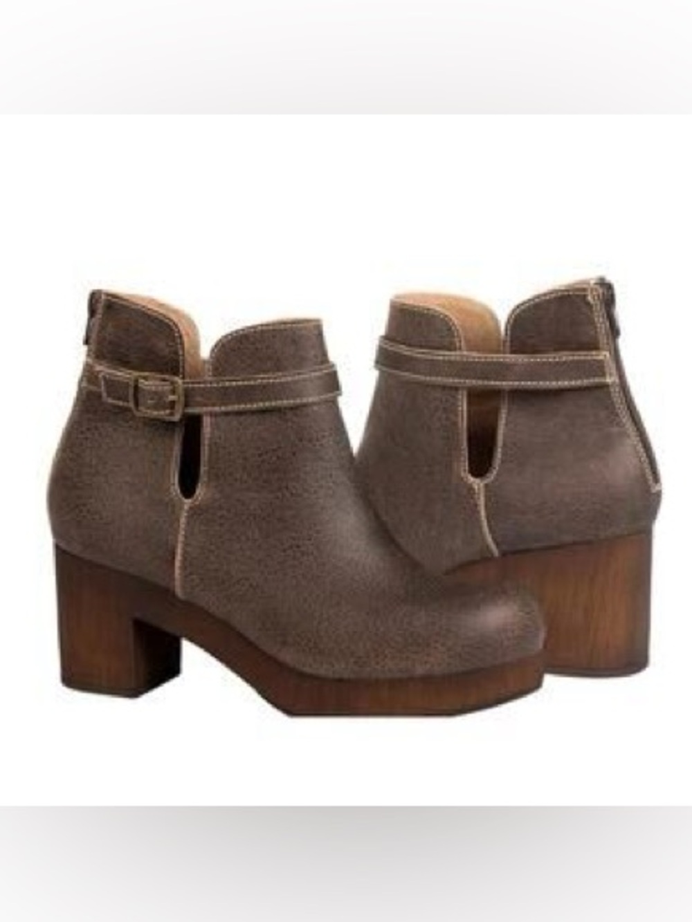 CALIFORNIANS  VINTAGE COLLECTION ANKLE PLATFORM BOOTIES IN DARK BROWN 8